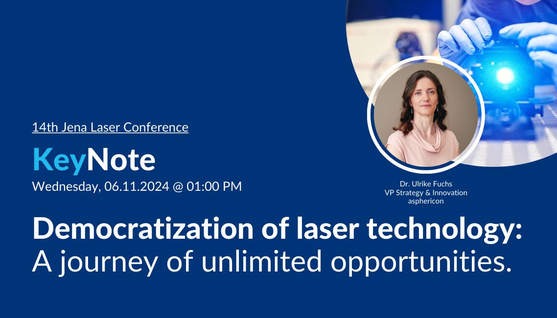 Don’t miss Ulrike Fuchs' keynote at Jena Laser Conference #JLT14! On Nov 6, she will dive into the “Democratization of Laser Technology” &amp; its impact on industries like #lasercutting. A must-hear for anyone interested in the future of laser tech! More: lasertagung-jena.de