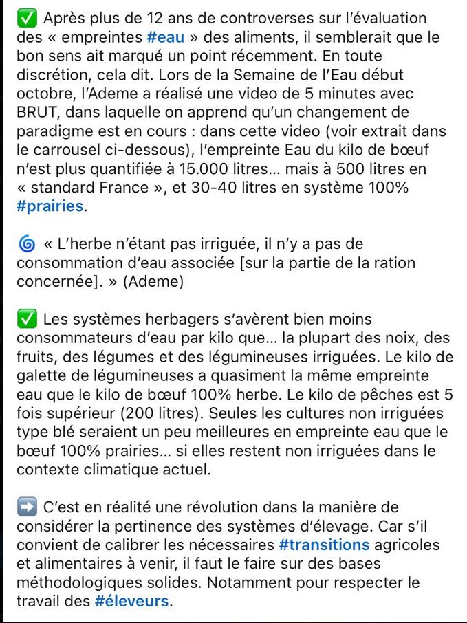 Ça évitera à certains se raconter des grosses conneries
Oui à l élevage à l herbe plus que jamais nécessaire pour l entretien de la biodiversité 
Manquerait plus qu on en vive correctement
