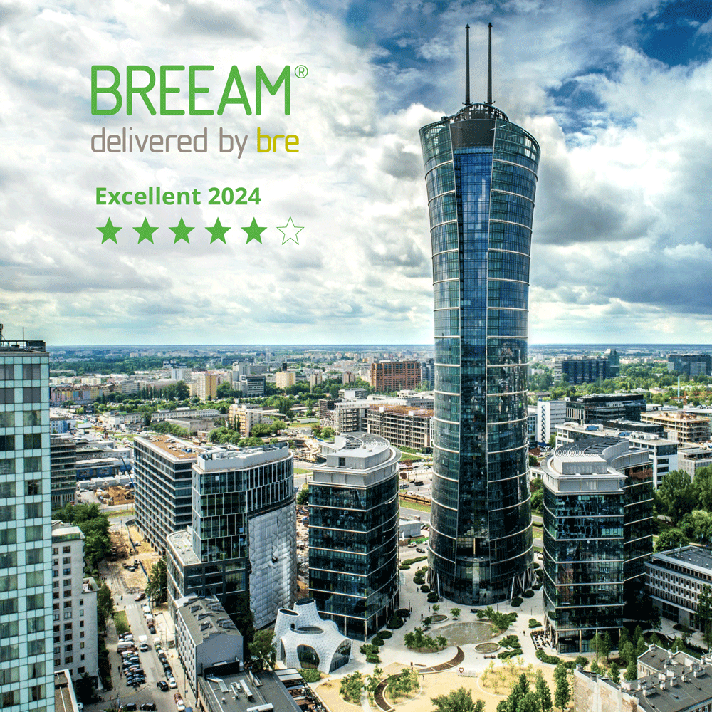 CPIPG_SA's tweet photo. Our two buildings in Warsaw – myhive Warsaw Spire and the Warsaw Financial Center – have achieved the prestigious BREEAM In-Use certification at the Excellent level! https://t.co/axVm2M2vVd