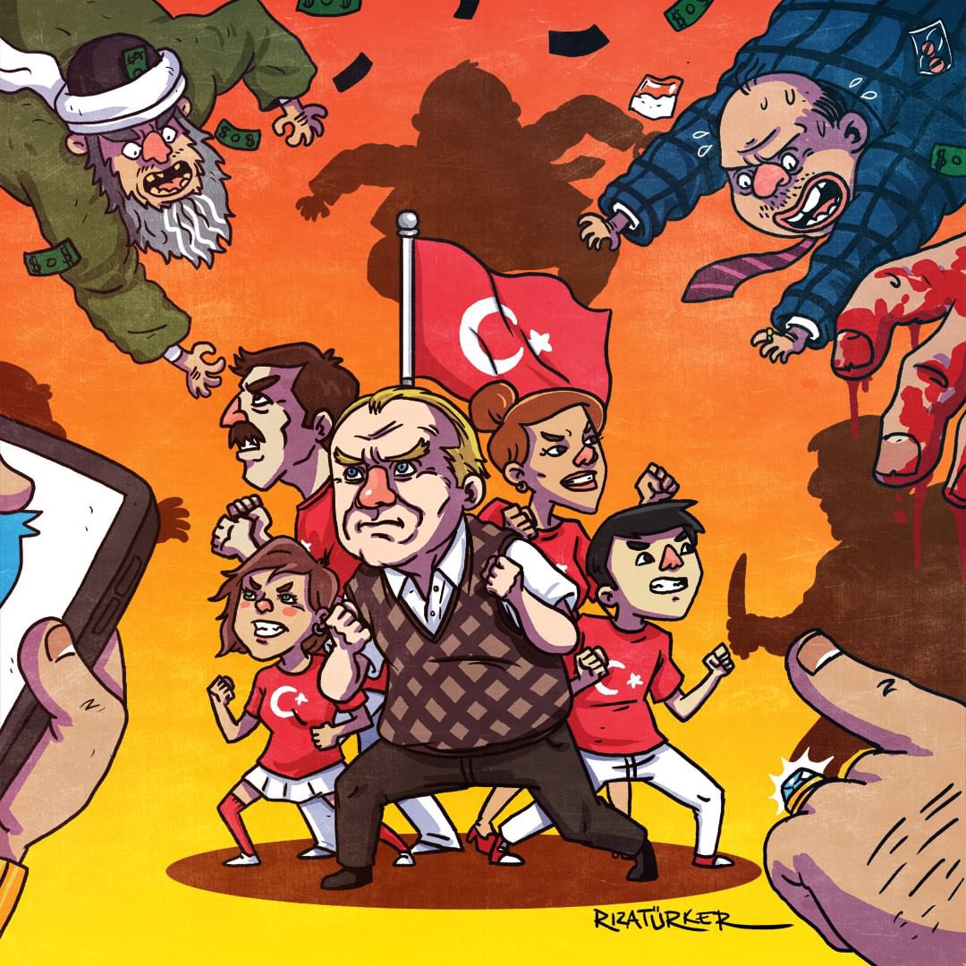 Rıza Türker’in 29 Ekim Cumhuriyet Bayramı karikatürü sosyal medyada viral oldu.