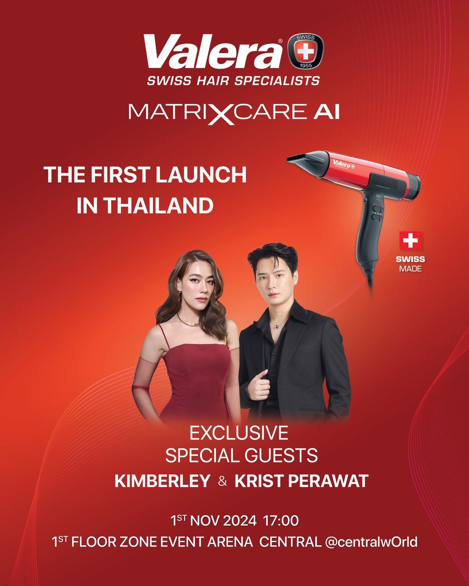 NewsinfinityEN's tweet photo. วันศุกร์ที่ 1 พ.ย.67 นี้พบกับ คิมเบอร์ลี่และคริส พีรวัส ในงาน VALERA MATRIXCARE AI THE FIRST LAUNCH IN THAILAND ได้ที่ชั้น 1st ZONE EVENT ARENA CENTRALWORLD เวลา 17.00 น.เป็นต้นไป 

แล้วเจอกันนะทุกคน ✨💕

#kimmy_kimberley #KristPerawat #ยูยู่ของคุณพี 
#NewsinfinityEntertainment https://t.co/Cf1lXPbuVJ