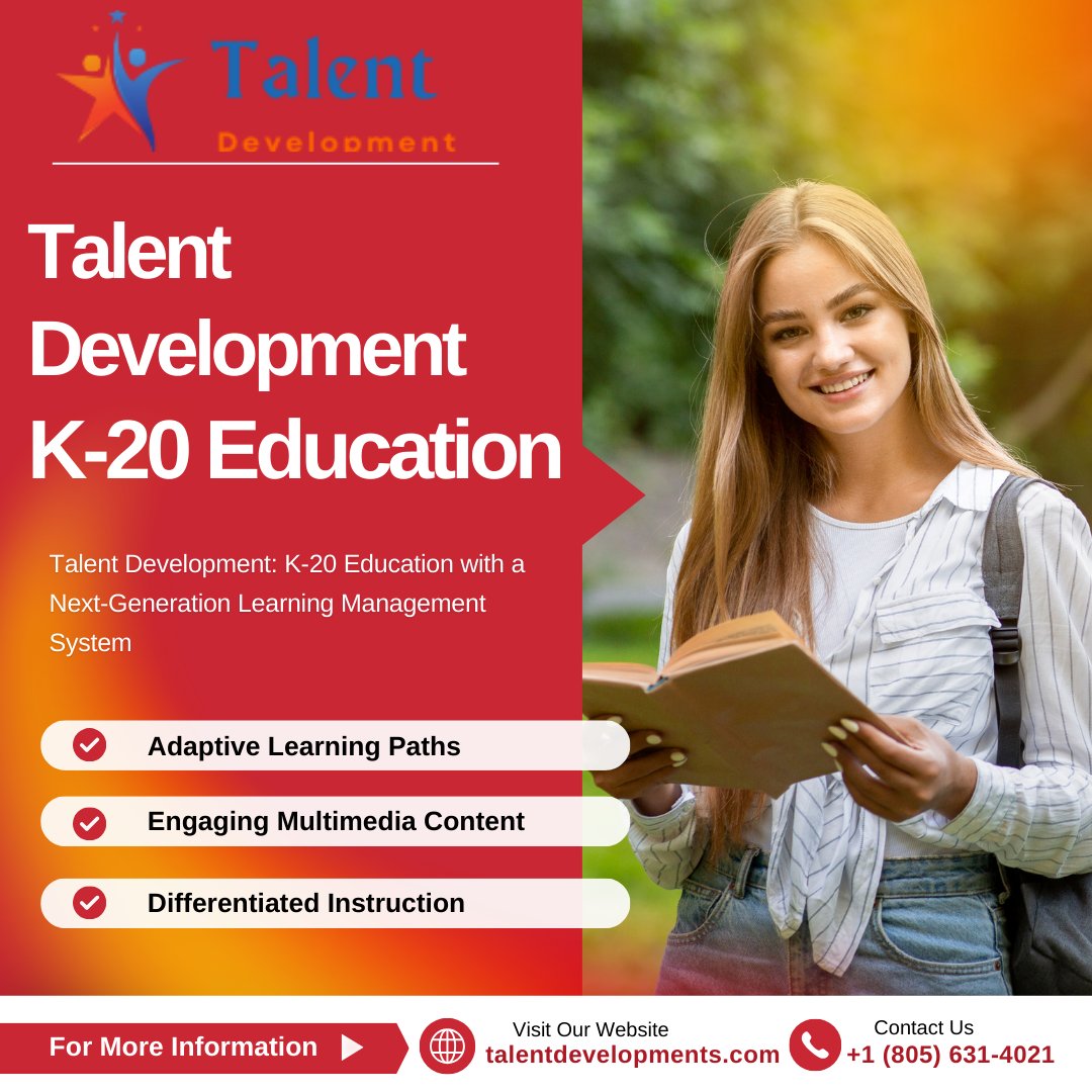 Talent Development: K-20 Education with a Next-Generation Learning Management System. talentdevelopments.com/k20-lms/ 
#BestLMSforUniversities
#BestLMSforColleges
#K20LMS
#K20LearningManagementSystem
#LMSforK20
#K20LMSFreeTrial
#LearningManagementSystem
#Talentdevelopments
#LMS
#K20