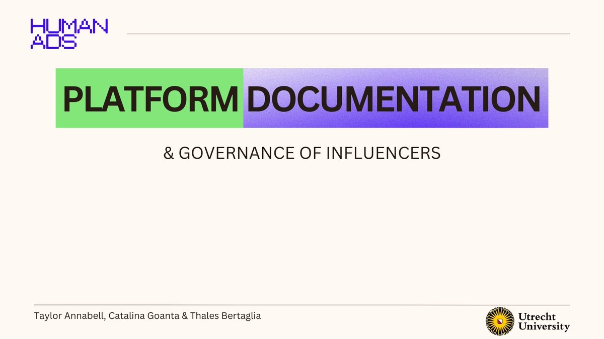 Taylor Annabell (@taylorannabell) on Twitter photo On Thursday (11am), as part of the experimental session organized by <a href="/dennisredeker/">Dennis Redeker</a> ‘Gaps and Interoperability of Platform Datasets’, <a href="/ThalesBertaglia/">thales bertaglia</a> and I share how we collect and use platform documentation to examine how platforms regulate influencers On Thursday (11am), as part of the experimental session organized by <a href="/dennisredeker/">Dennis Redeker</a> ‘Gaps and Interoperability of Platform Datasets’, <a href="/ThalesBertaglia/">thales bertaglia</a> and I share how we collect and use platform documentation to examine how platforms regulate influencers
