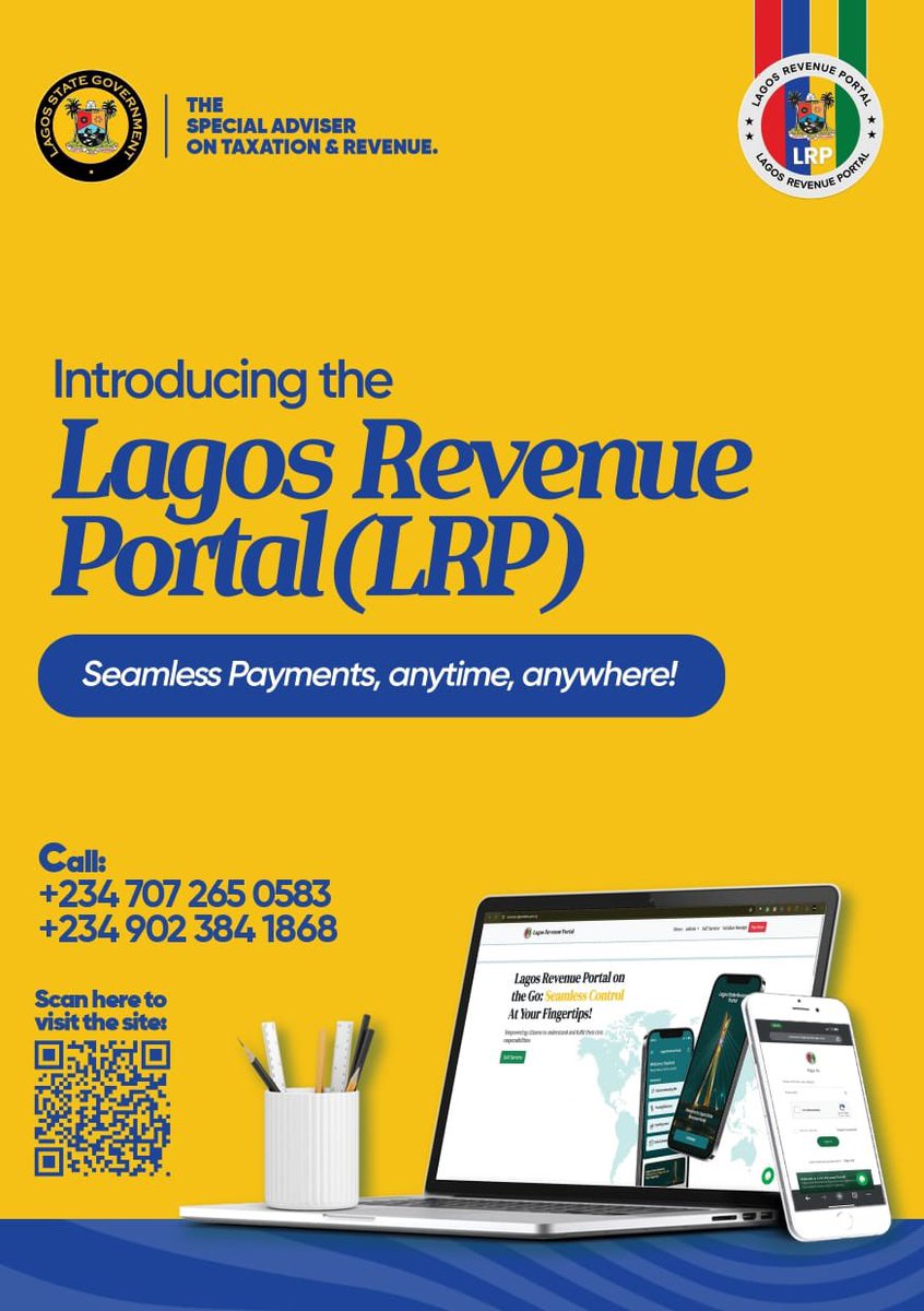 Efficiency and Convenience Redefined!

✅ Seamless payments;
✅ Instant automated receipts;
✅ Reliable Self-service features;
✅ …and many more!!!

Make your payment with EASE on LRP!

Visit revenue.lagosstate.gov.ng to get started.

#LagosRevenue
#LRP
#GreaterLagosRising