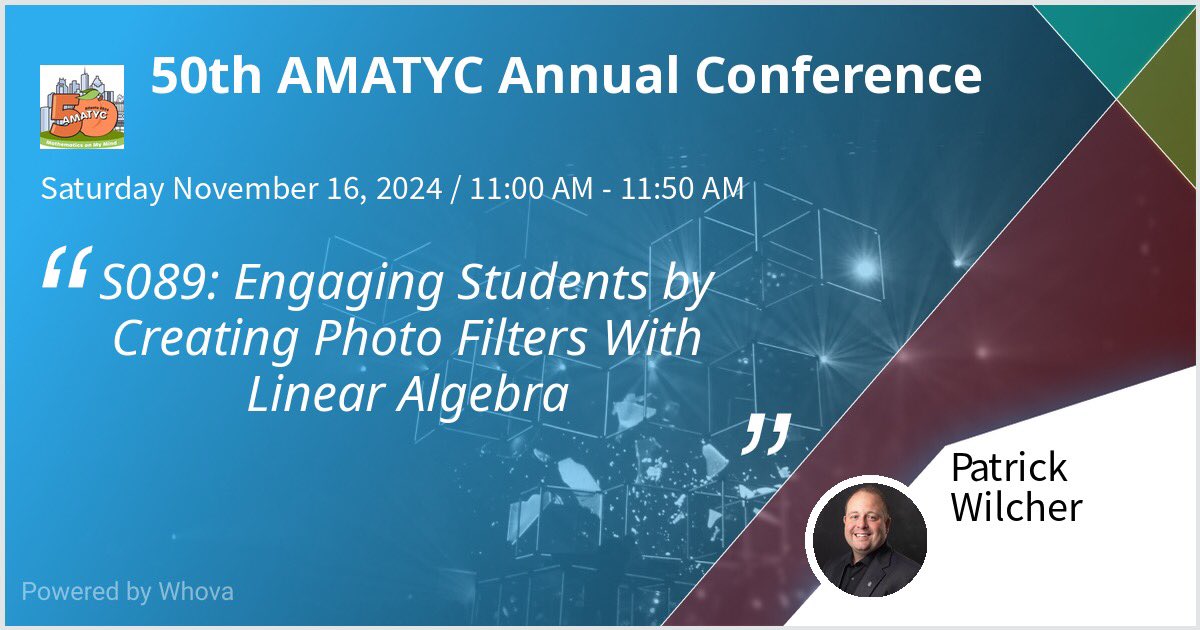 patrickwilcher1's tweet photo. If your heading at ATL for @MathAMATYC I would love to have you in my session #amatyc https://t.co/sIlx3xHQKr