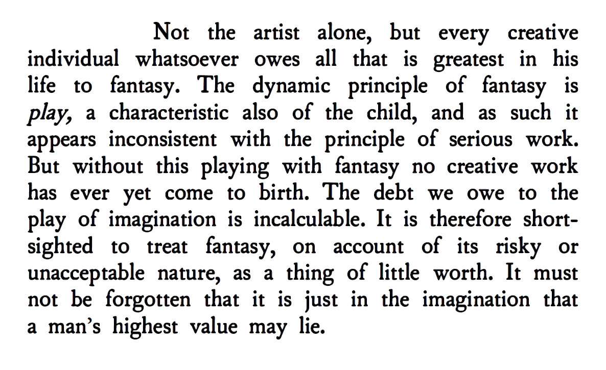 Carl Jung, never lose your urge to play