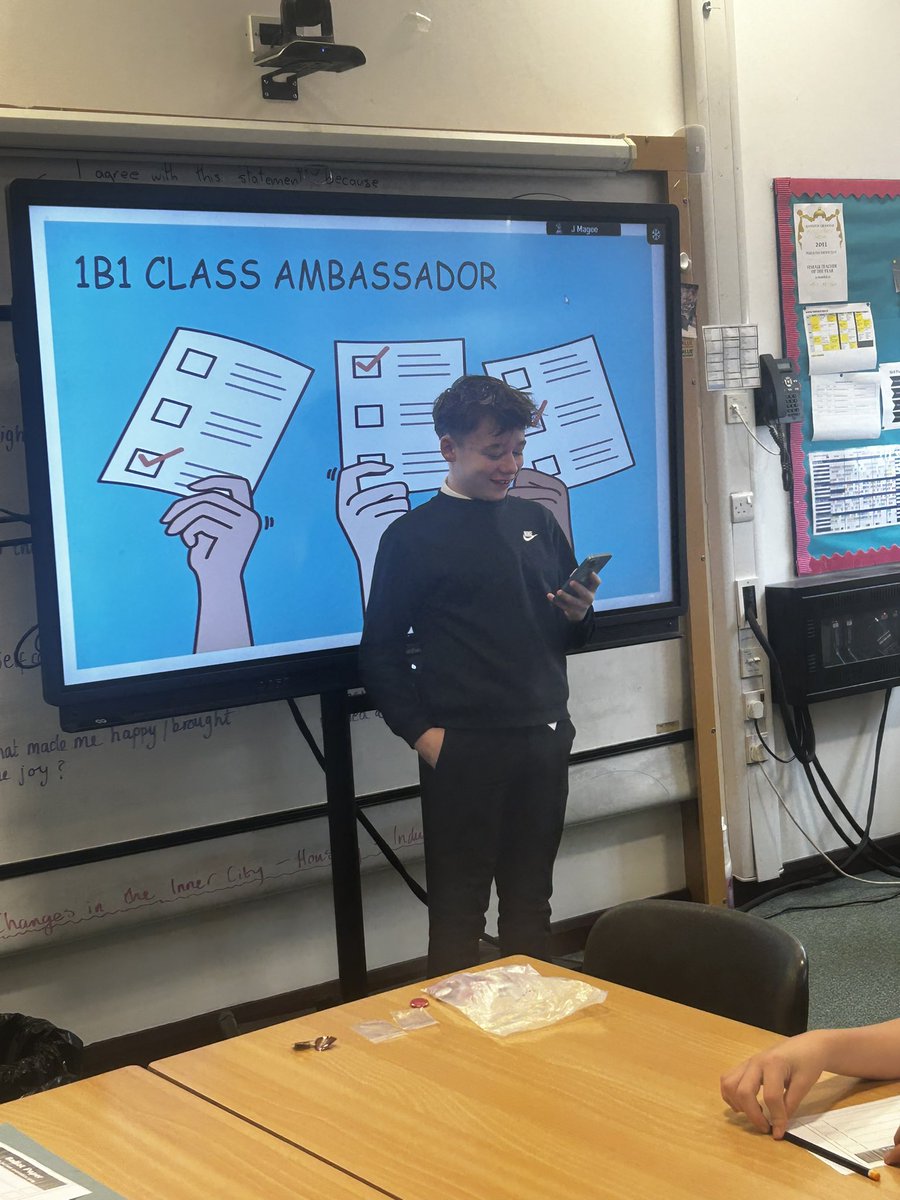 socsubHGS's tweet photo. 1B1 gave excellent presentations for class ambassador. The votes are in… well done Nathan &amp; Georgia! #election #vote #classambassador https://t.co/zfev3kUpCj