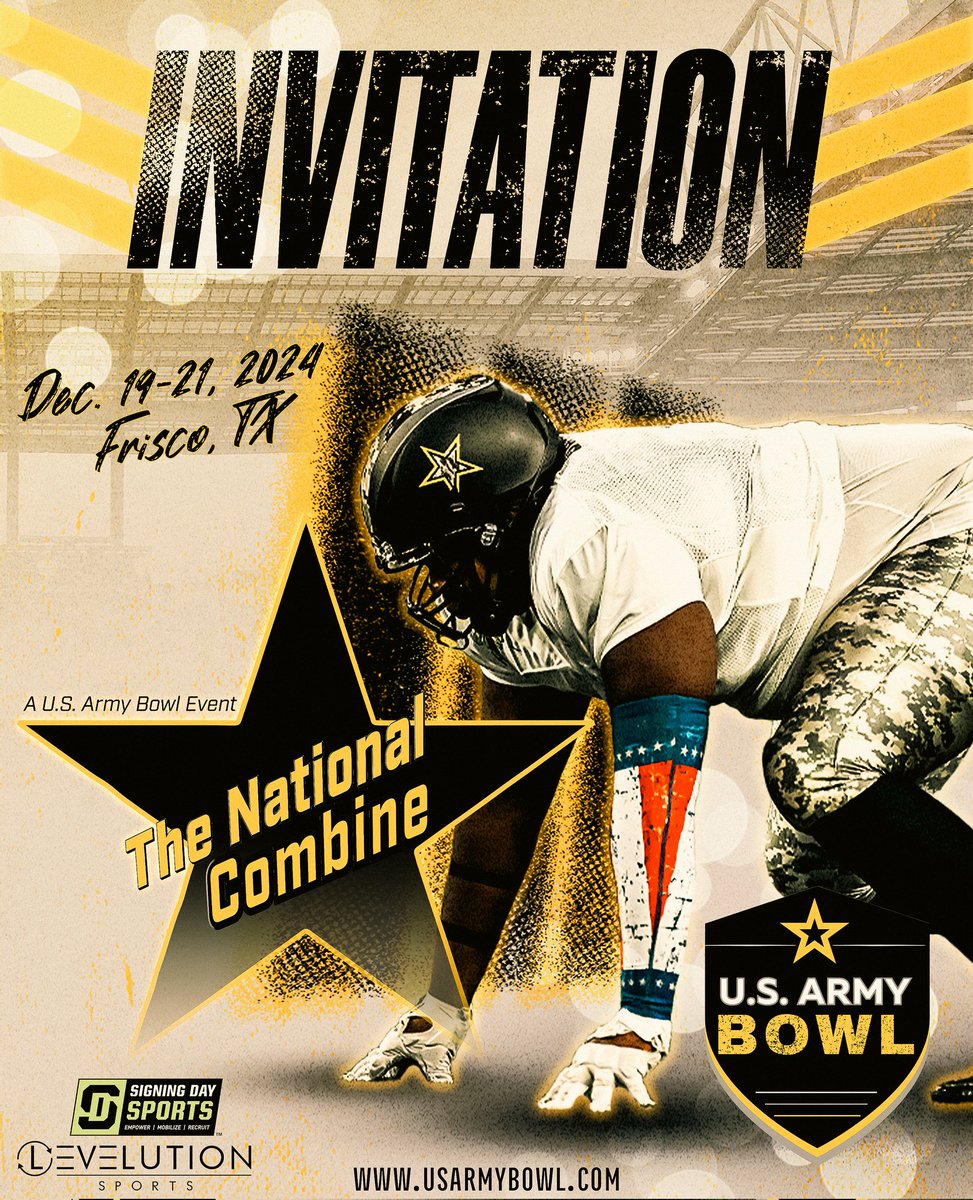 Blessed to get an official invite to the  #TheNationalCombine <a href="/USArmyBowl/">Military Appreciation Bowl Week</a> <a href="/GregCooperNJ/">Greg Cooper</a> <a href="/CaryCoaching101/">Coach Chavar Tyrance</a> 
<a href="/CoachCalebKing1/">Coach Caleb King</a> <a href="/brent0962/">Brent Wooten</a> <a href="/CoachAllen1660/">Allen Wooten</a> <a href="/CaryCoaching101/">Coach Chavar Tyrance</a> <a href="/coachwiles/">Charley Wiles</a>  <a href="/CoachMorris_/">Adam Morris</a> <a href="/CoachCohenWake/">Dave Cohen</a> 
<a href="/CoachClawson/">Dave Clawson</a> <a href="/Coach_Cab/">Victor Cabral</a>
<a href="/coach_sloan/">Coach Scot Sloan</a> <a href="/Coach__Roy_Tesh/">Roy Tesh</a> <a href="/CoachCollins/">Coach Collins</a>
