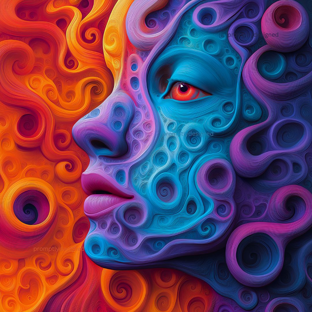 KE_ONEHALFmv2's tweet photo. Ever wonder what emotions or memories certain colors and patterns unlock within us?

#PsychedelicThoughts #AIArt #AIGeneratedArt #ArtAndEmotion #DigitalArt https://t.co/vQt65P2vvc