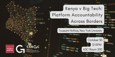 Join us tomorrow as we discuss platform accountability across borders with Toussaint Nothias. Reserve your spot here: buff.ly/3NqqPvw <a href="/AnnenbergPenn/">Annenberg School</a> <a href="/AnnenbergCARGC/">CARGC</a>