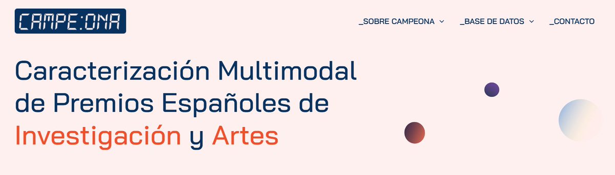 🏆 ¿Conoces <a href="/_campeona/">Proyecto CAMPEONA</a>? Es una base de datos para recopilar todos los premios de #investigación, artísticos y culturales otorgados en España desde el año 2000

👉 Este proyecto nace con el fin de dar visibilidad a este concepto de #investigación

🔗 Web: campeona.org