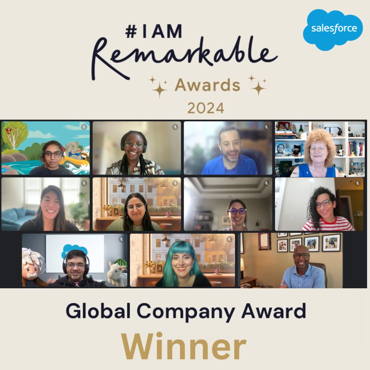 edubimonte's tweet photo. We are so thrilled to announce Salesforce has won the Global Company award from #Iamremarkable! https://t.co/F53mxyVmzn