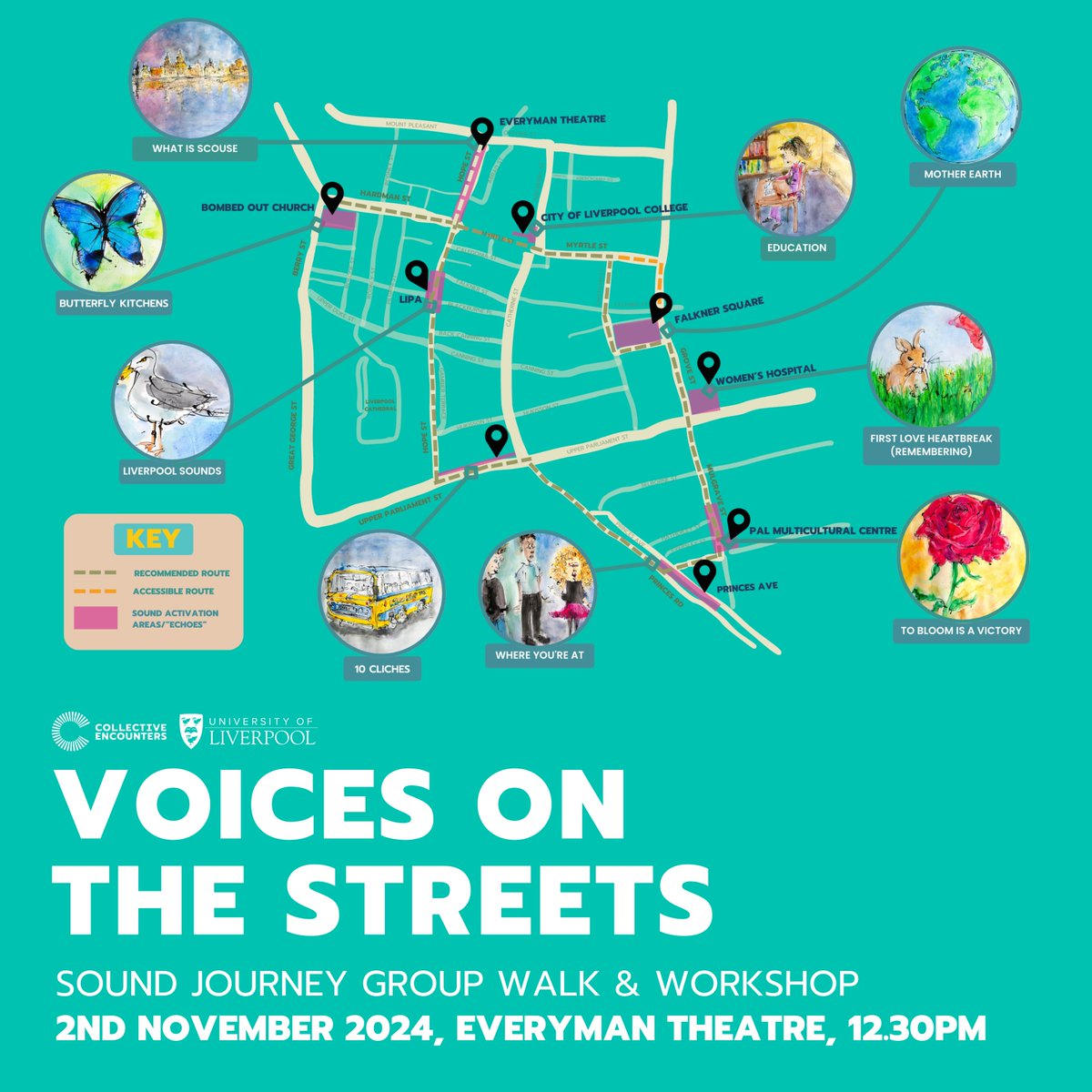 Culture Liverpool (@culturelpool) on Twitter photo #Even | Join <a href="/CollEnc/">Collective Encounters</a> on 2 November for 'Voices on the Streets: Sound Journey' - a group walk followed by a creative workshop at <a href="/LivEveryPlay/">Liverpool Everyman & Playhouse theatres</a>.
The event is part of <a href="/ESRC/">Economic and Social Research Council</a> Festival of Social Science 2024. More info: bit.ly/40gAkVA #Even | Join <a href="/CollEnc/">Collective Encounters</a> on 2 November for 'Voices on the Streets: Sound Journey' - a group walk followed by a creative workshop at <a href="/LivEveryPlay/">Liverpool Everyman & Playhouse theatres</a>.
The event is part of <a href="/ESRC/">Economic and Social Research Council</a> Festival of Social Science 2024. More info: bit.ly/40gAkVA
