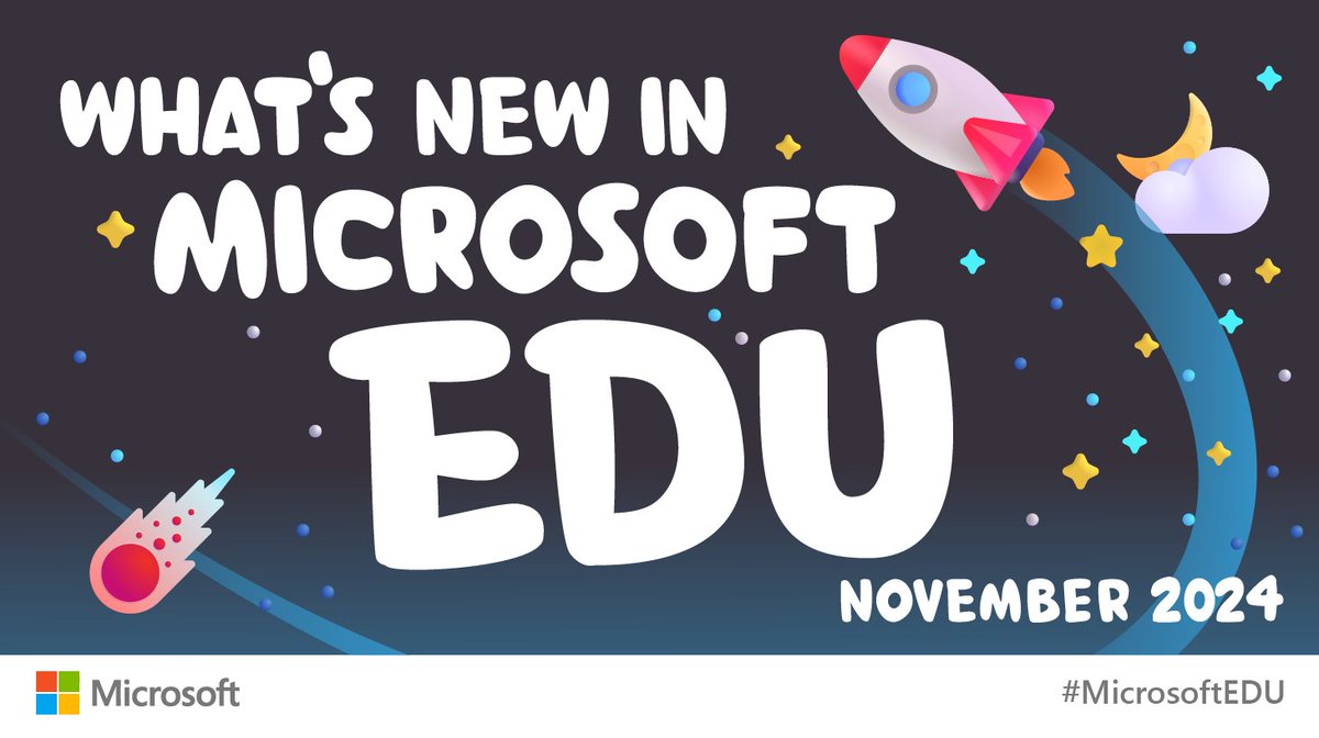 What's New in #MicrosoftEDU - November 2024 webinar 🚀 Hosted by our PM team (including me) Agenda: 

✅ Copilot 
✅ Learning Accelerators
✅ Teams EDU 
✅ M365 EDU
✅ Q&amp;A

📅 Wed Nov 13th, 8am PST
📅 Wed Nov 13th, 4pm PST

Register 🔗 techcommunity.microsoft.com/t5/education-b…

#MIEExpert #edtech