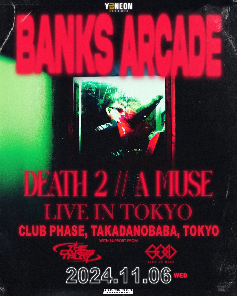 Banks Arcade (@banksarcade) on Twitter photo We are so excited to be coming to Japan, see you soon!!! ๐ฏ๐ต ๐ซก
If you missed out on tickets to the WCAR show in Tokyo make sure you grab a ticket to our headliner on November 6th <a href="/CLUBPHASE/">CLUB PHASE</a> <a href="/tcip_official/">The Cards I Play</a> <a href="/seekusneed/">SEEK US NEED</a>
Tickets: banksarcade.com We are so excited to be coming to Japan, see you soon!!! ๐ฏ๐ต ๐ซก
If you missed out on tickets to the WCAR show in Tokyo make sure you grab a ticket to our headliner on November 6th <a href="/CLUBPHASE/">CLUB PHASE</a> <a href="/tcip_official/">The Cards I Play</a> <a href="/seekusneed/">SEEK US NEED</a>
Tickets: banksarcade.com