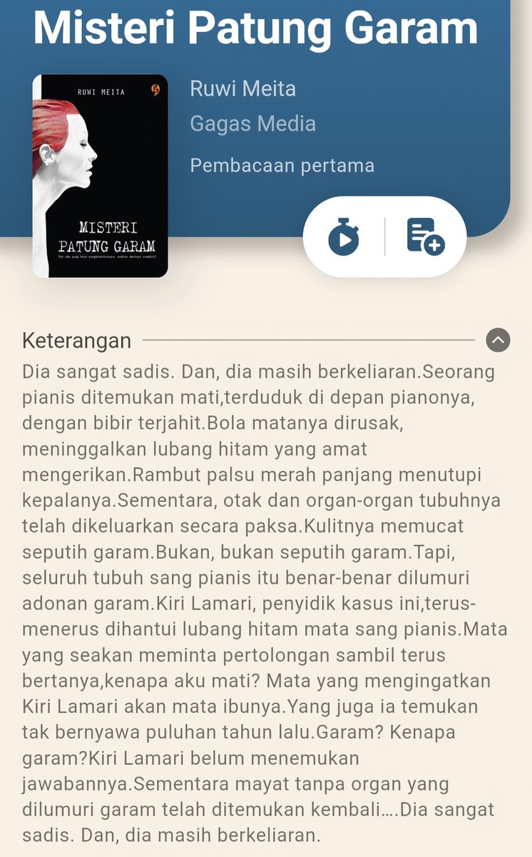 mirielss's tweet photo. 「 currently reading 」

𓂃misteri patung garam
📍 ipusnas

#Oktopus @PerpusBerjalan #seutasbaca https://t.co/3W3jK60yDZ