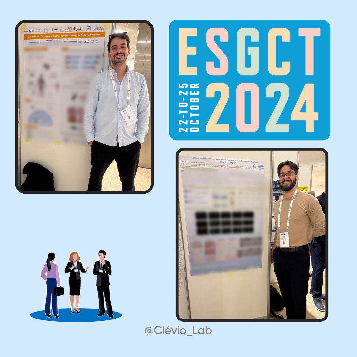 Clevio_Lab's tweet image. October 22nd to 25th, our lab had the incredible opportunity to be part of  ESGCT Conference in Rome, Italy! 🇮🇹
We’re proud to have had two of our own, Ricardo and Rodrigo, representing their posters ! 
#ESGCT2024 #GeneTherapy #CellTherapy #LabLife #Research