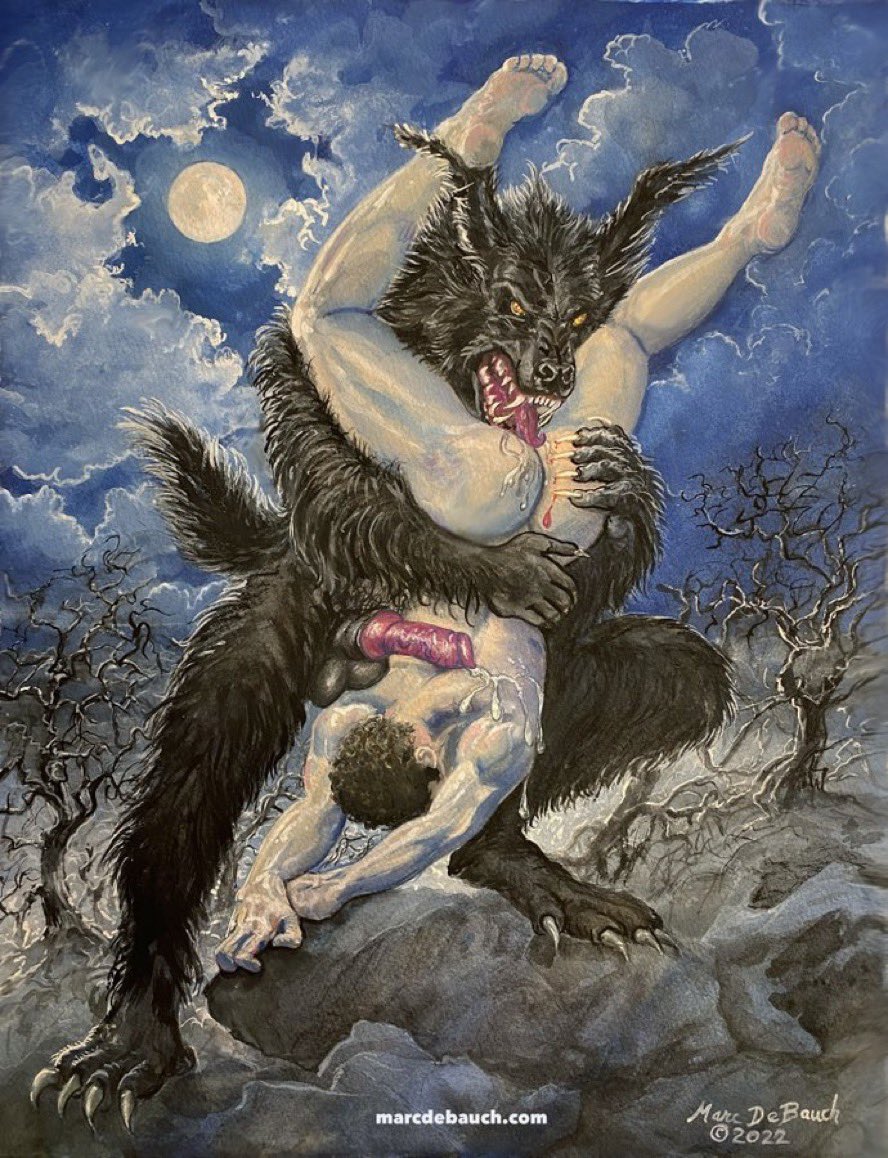 It’s Halloween week!
"Lascivious Lycanthrope" 2022 gouache on paper marcdebauch.com #werewolfbynight #werewolf #werewolves #werewolfsex #gaywerewolf #gayhorror #homoerotic #homoeroticart #gayart #queerart #Halloween 2024