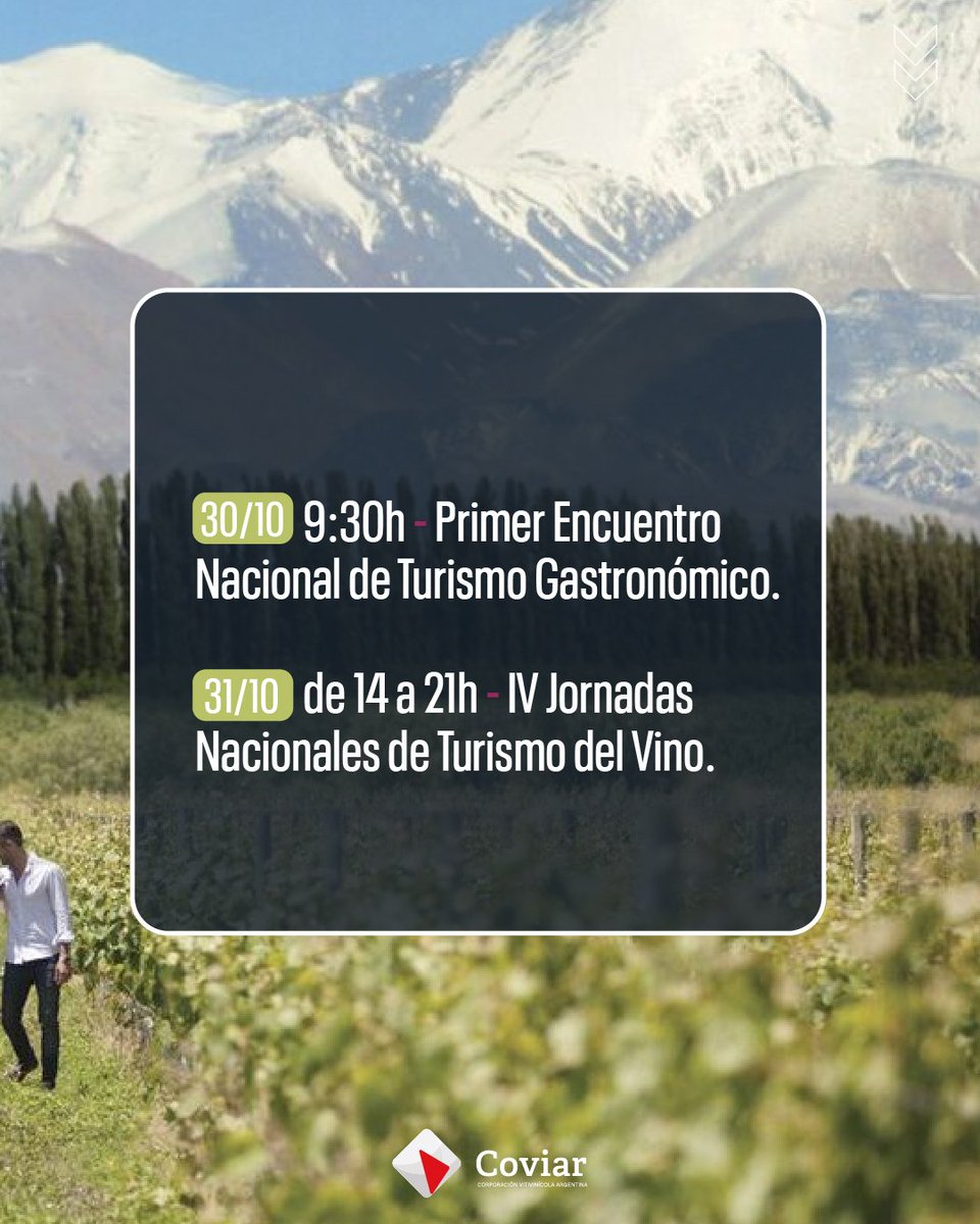 Mendoza será el anfitrión de dos eventos clave: el Primer Encuentro Nacional de Turismo Gastronómico y las IV Jornadas Nacionales de Turismo del Vino, que impulsarán el enoturismo y la gastronomía regional.