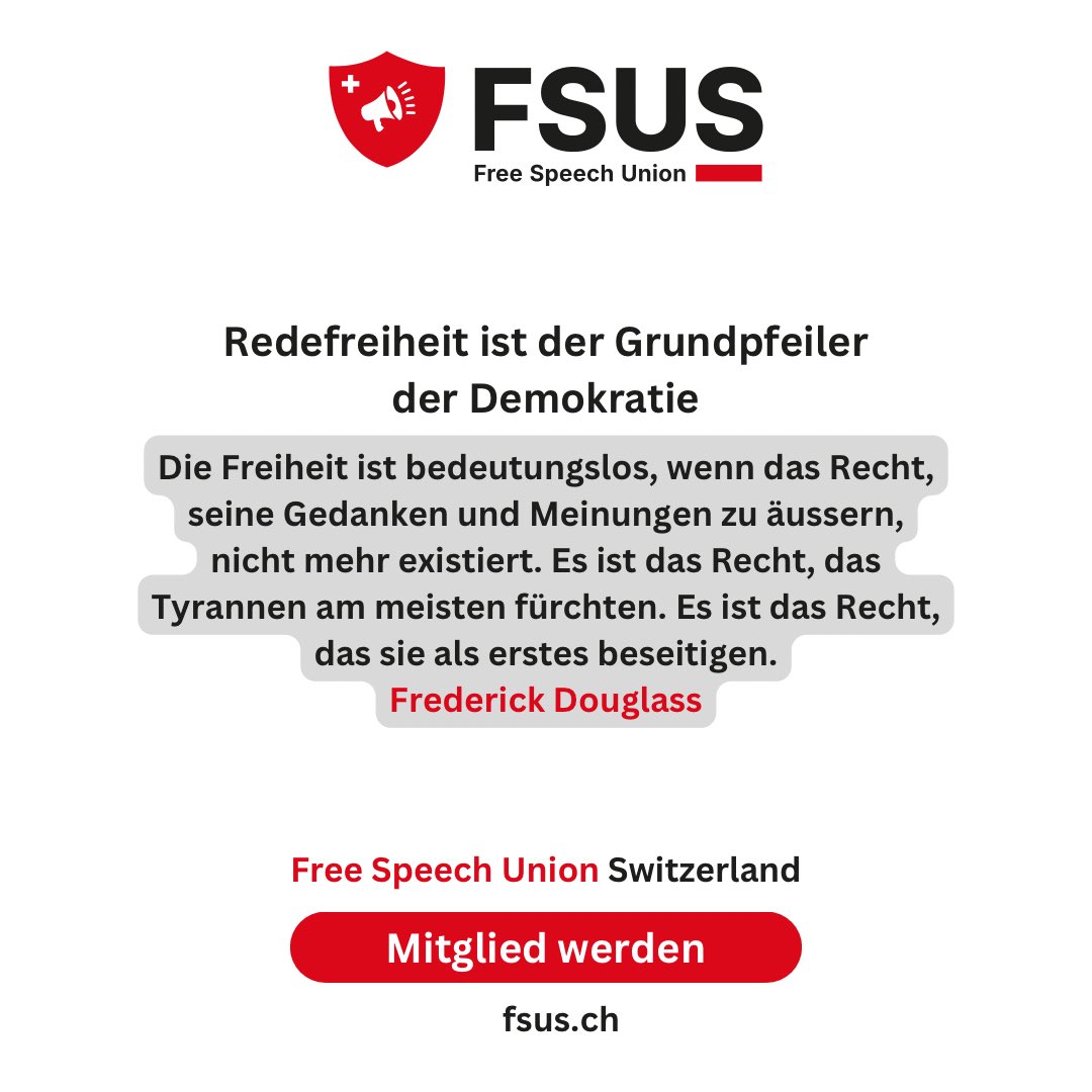 marzollinger's tweet image. 🚨 Meinungsfreiheit in Gefahr!

🗣️ Free Speech Union Switzerland kämpft für deine Rechte! 💪

Neu gegründete FSUS verteidigt Meinungs-, Medien-, Wissenschafts-, Glaubens- und Kunstfreiheit.

FSUS bietet Rechtsberatung und organisiert Debatten. 🏛️🎨📚

#FreeSpeechCH 🎤
#FSUS
1️⃣