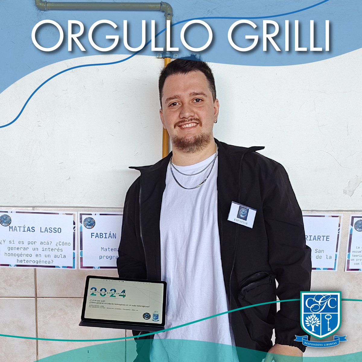 GrilliCAoficial's tweet photo. Felicitamos al Prof. Matías Lasso, quien el día sábado representó a nuestro Colegio en las Jornadas Jitecno en el Instituto Santa Isabel, presentando el proyecto de Maker Lab y su aplicación en las Ciencias Naturales. https://t.co/2ThqrKeIkb