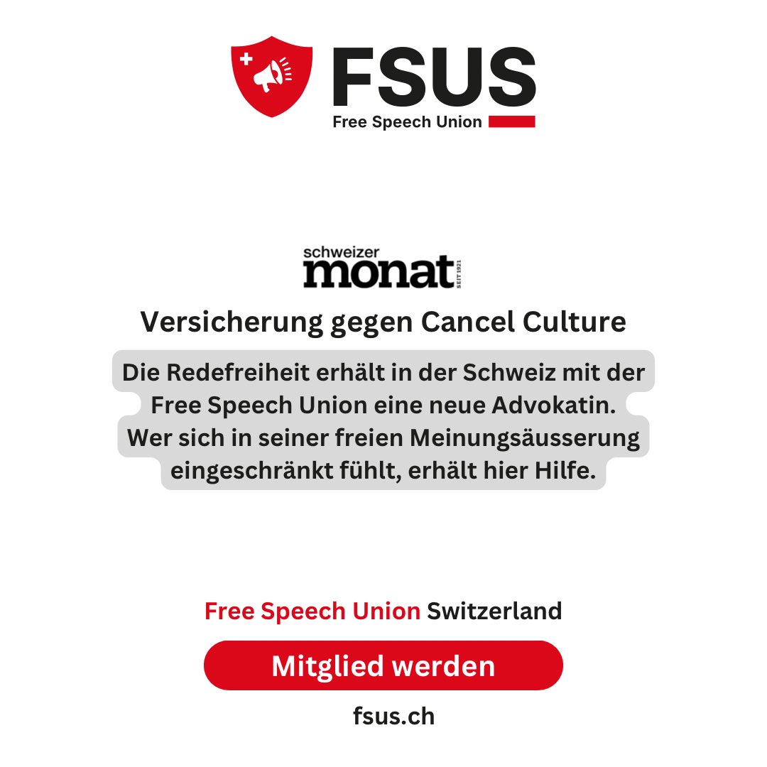 marzollinger's tweet image. FSUS im heutigen Schweizer Monat!
schweizermonat.ch/versicherung-g…

#FreeSpeechCH 🎤
#FSUS
5️⃣