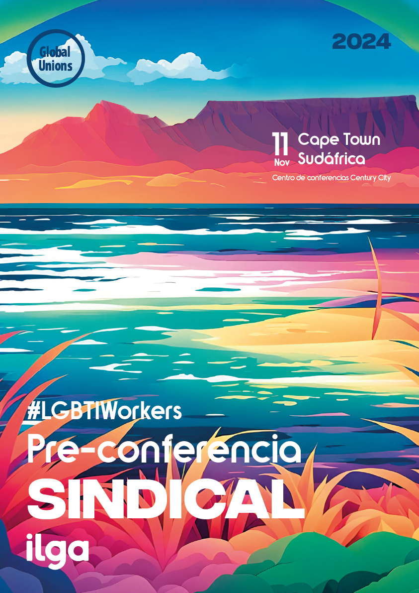 lgbtiworkers's tweet photo. 📣🌈 Las federaciones sindicales Global Unions reunirán a sindicalistas LGTBI de todo el mundo para fortalecer el apoyo a lxs trabajadorxs LGTBI en vísperas de la Conferencia Mundial de @ILGAWorld. #LGBTIWorkers
📅 11 de noviembre
📍Ciudad del Cabo
➡️ https://t.co/9AbQIjSU1O https://t.co/8nvTyUw5Vn