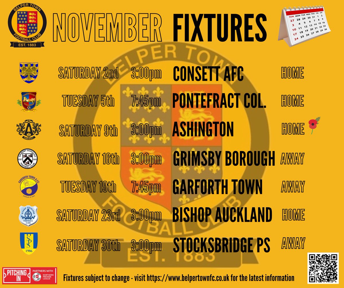 𝗡𝗢𝗩𝗘𝗠𝗕𝗘𝗥 𝗙𝗜𝗫𝗧𝗨𝗥𝗘𝗦

A busy month lies  ahead, here is what’s in store for the Nailers 💛🖤