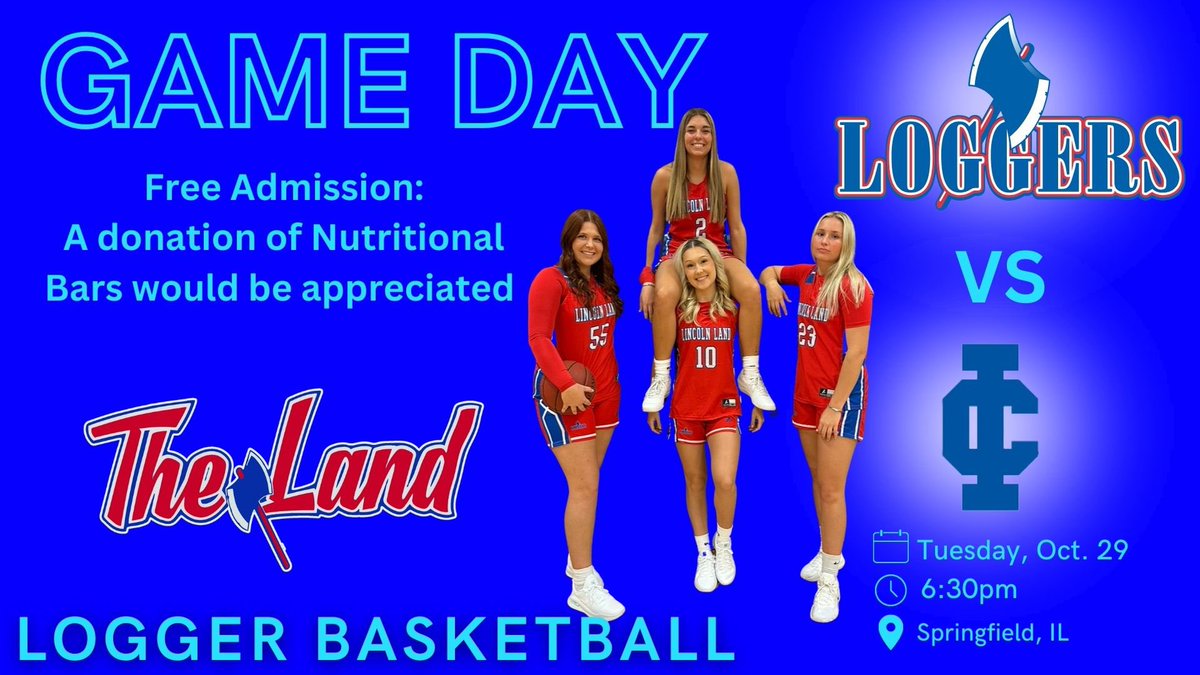 Lincoln Land Loggers WBB (@llcc_loggerswbb) on Twitter photo GAME DAY🏀
<a href="/LLCC_LoggersWBB/">Lincoln Land Loggers WBB</a> host Illinois College tonight in pre-season action. Game time is 6:30pm. GAME DAY🏀
<a href="/LLCC_LoggersWBB/">Lincoln Land Loggers WBB</a> host Illinois College tonight in pre-season action. Game time is 6:30pm.