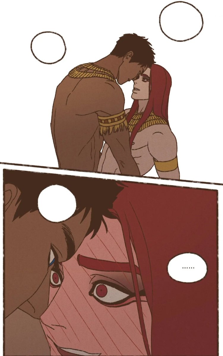 Luminalspace's tweet photo. ENNEAD spoilers

WE WINNNNNNNNNNN

THE BLUSHING?!! THE SPIT?!!

Seth asks Horus with that cute expression: "Are you jealous?" "Yes."
Then gets red and calls him shameless😭 they are BOTH flirting shamelessly babes‼️ https://t.co/KBNxPiD9Gn