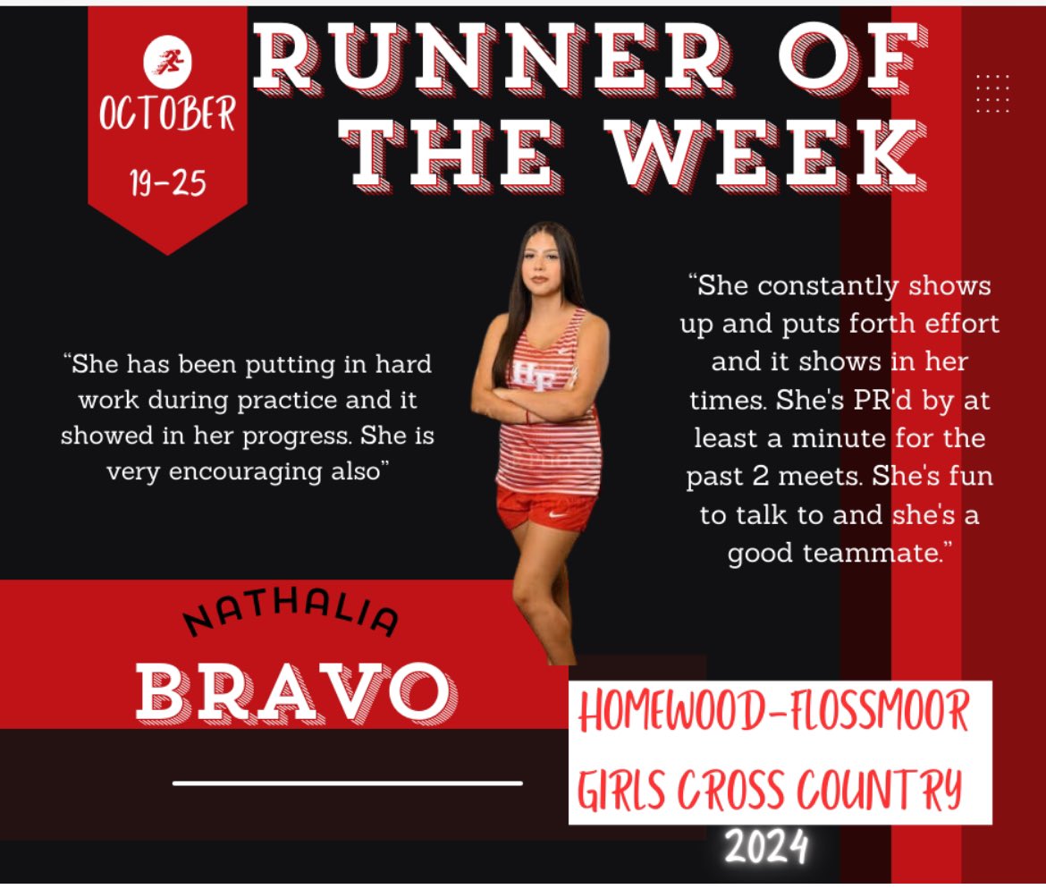 Our Conference week Runner of the Week was Nathalia Bravo for her amazing development, hard work, and encouragement!!