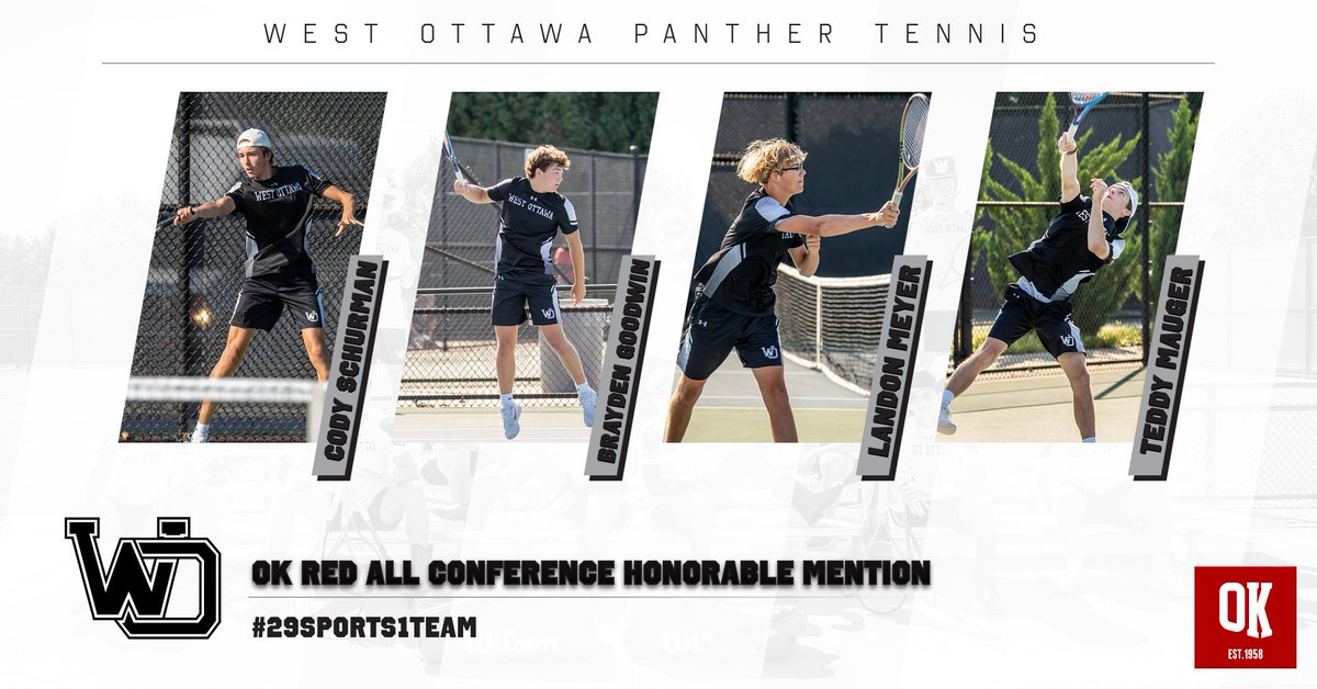 Celebrating our OK-Red All Conference selections this season. We had 3 players selected as all-conference and 4 selected as all-conference honorable mention. Very proud of this group of young men. GO WO! <a href="/WestOttawaHS/">West Ottawa HS</a> <a href="/wopanthers/">West Ottawa Panthers</a>