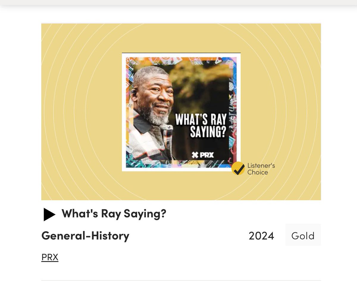 Ray Christian (@whatsraysaying) on Twitter photo We are truly humbled that Raymond Christian has been honored by receiving Signal Awards’ Listener’s Choice and Gold in the History Podcast Category. 
<a href="/jasonsaldanha/">Jason Saldanha</a> <a href="/BeccaHope24/">Rebecca Seidel</a> <a href="/themarkpagan/">Mark Pagán 🇵🇷</a> <a href="/jedibunny/">Jocelyn Gonzales</a> <a href="/prx/">PRX</a> We are truly humbled that Raymond Christian has been honored by receiving Signal Awards’ Listener’s Choice and Gold in the History Podcast Category. 
<a href="/jasonsaldanha/">Jason Saldanha</a> <a href="/BeccaHope24/">Rebecca Seidel</a> <a href="/themarkpagan/">Mark Pagán 🇵🇷</a> <a href="/jedibunny/">Jocelyn Gonzales</a> <a href="/prx/">PRX</a>