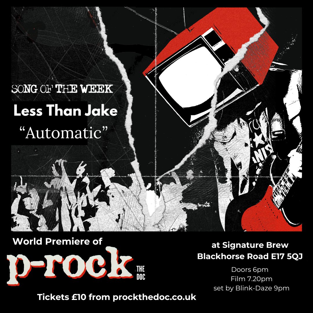 It’s Song of the Week time, this classic from one of the hardest working bands Less Than Jake. And don’t forget its now ‘less than’ a month away until the World Premiere of P-Rock The Doc. For details and tickets visit prockthedoc.co.uk #procktv #prockthedoc #lessthanjake