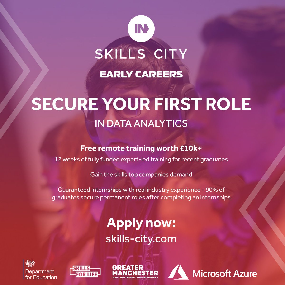 IN4_Group's tweet image. 🎓 Recent Graduate? Join our free, 12-week remote Data Analytics Programme! No tech experience needed.
🚀Guaranteed internships!
Apply now: apply.skills-city.com
Eligibility: UK resident for 3+ years with the right to work.