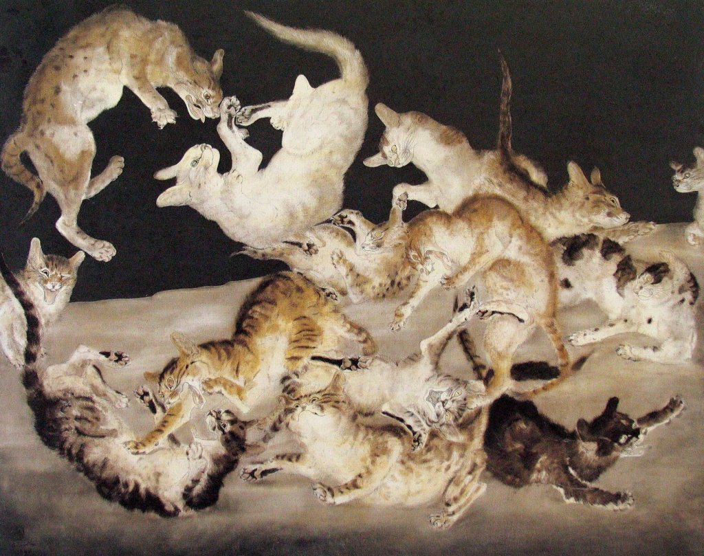 藤田 嗣治
（Fujita Tsuguharu、1886-1968）
『争闘』
（Cat fight） https://t.co/Ar4YOUhI4e