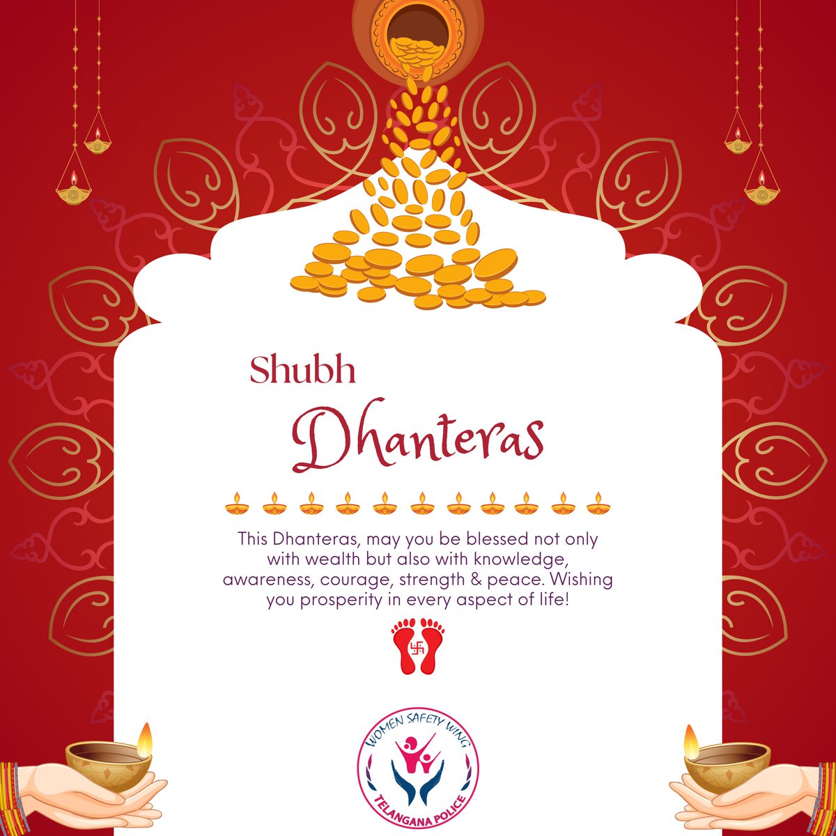 tg_womensafety's tweet photo. "On Dhanteras, may your wealth multiply and your light shine brighter, illuminating your path to prosperity and joy."
#WomenSafetyWing #SheTeams #AHTU #Bharosa #PridePlace #Sahas #TSafe https://t.co/GMvMqT2xmO