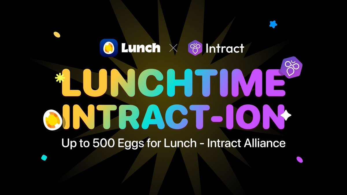 Welcome to LUNCHTIME INTRACT-ION!

We are excited to kick off a campaign for @IntractCampaign users!

Newcomers joining Lunch via Intract Campaign can enjoy a SPECIAL WELCOME BONUS with the secret code 👉 NTRCT 👈 while signing up!

Details at link.intract.io/AUl6kJ 🍳