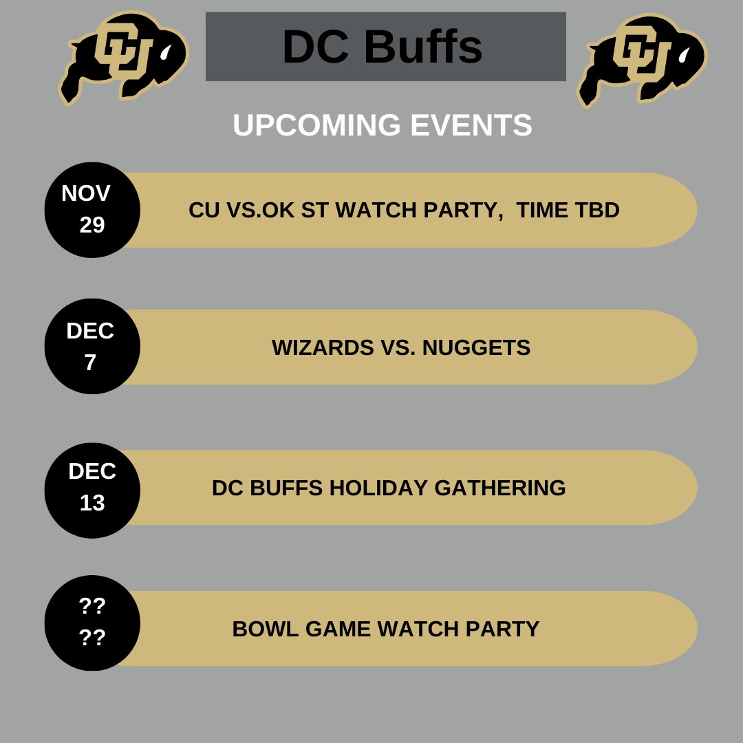 More events because we actually like hanging out with you. #foreverbuffs #dcbuffs