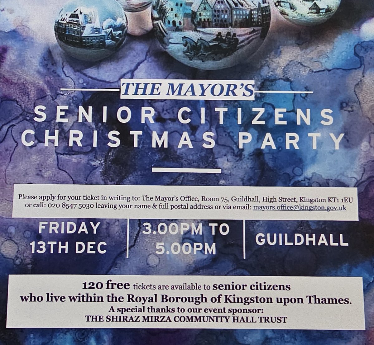 Kingston60plus's tweet photo. Mayor's Christmas Party 13th December... https://t.co/2vLS3RLBsB
