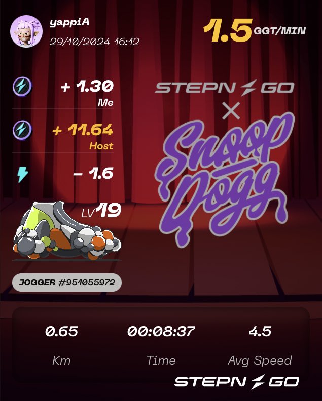 ❤️‍🔥❤️‍🔥❤️‍🔥

秋ですね🍂🌰🎃

Here's my participation to #SnoopFtSTEPNGO Genesis Raffle Mint! Check <a href="/Stepnofficial/">STEPN GO</a> for more details!