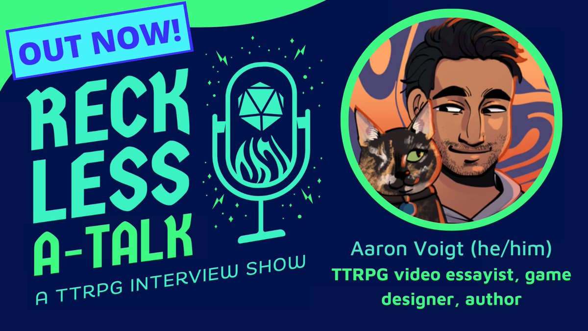 OUT NOW

We sit down with Aaron Voigt, an extremely thoughtful member of the TTRPG space.

He talks about his new TTRPG &amp; novel where you assassinate Pope Henry Kissinger after he releases kaiju of sin - plus the impacts of indie, keeping things personal and more.

Go listen!