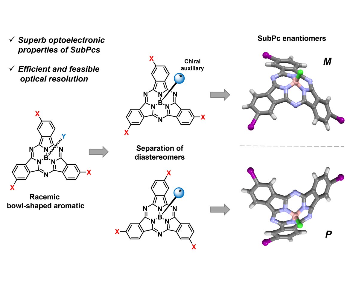 Giulia Lavarda (@giulialavarda) on Twitter photo ⚽️#CurvedAromatics rock, but #Chiral ones are next-level!🌀
In this <a href="/ChemicalScience/">Chemical Science</a> we use #BINOL auxiliaries for the optical resolution of chiral #subphthalocyanines.
✨ Plus, we serendipitously observed bowl-to-bowl inversion! ✨
Check it out! 👉 doi.org/10.1039/D4SC06… ⚽️#CurvedAromatics rock, but #Chiral ones are next-level!🌀
In this <a href="/ChemicalScience/">Chemical Science</a> we use #BINOL auxiliaries for the optical resolution of chiral #subphthalocyanines.
✨ Plus, we serendipitously observed bowl-to-bowl inversion! ✨
Check it out! 👉 doi.org/10.1039/D4SC06…
