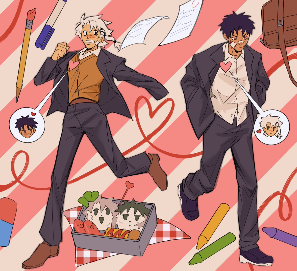 bokidoumi's tweet photo. highschool au #kagurabachi #hakuhiro https://t.co/5DKU4wYKXU