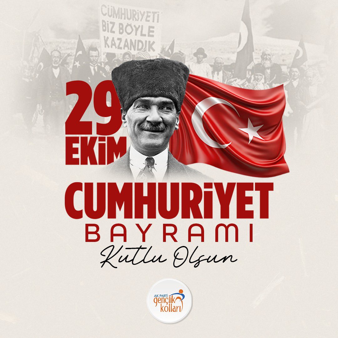 Cumhuriyetimizin ilanının 101. yıl dönümünde, başta Gazi Mustafa Kemal Atatürk ve silah arkadaşları olmak üzere tüm kahramanlarımızı saygıyla anıyoruz. 

29 Ekim Cumhuriyet Bayramımız kutlu olsun.🇹🇷