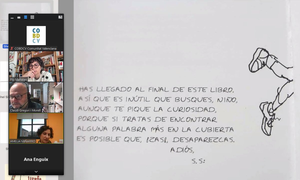 🫂Hui finalitzem el curs Monogràfics II amb  @Annitaflickiflo i <a href="/PequenhaciudadP/">Piu Martinez</a> 
i la col·laboració de <a href="/fundaciobromera/">Fundació Bromera per al Foment de la Lectura</a>,
 amb una interessant sessió sobre Shel Silverstein.

🤲Gràcies a les participants, professores i col·laboracions que han fet possible aquest interessant curs.