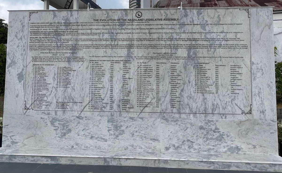 jacob_zhimomi's tweet photo. It is an absolute honour to be a part of the 60th anniversary celebrations of the Nagaland Legislative Assembly. As we observe this landmark day, we acknowledge and honor the countless sacrifices made by our pioneers in ensuring that Nagaland would have its own voice. Their names would forever be etched in golden letters in the hallowed halls of Naga history which would serve to inspire future generations. As we tread on the path laid by them, we continue to seek a better future for Nagaland in line with their visions, ideals and values. 

On a personal note, it fills my heart with warmth and gladness to see my beloved father's name (Shri Ihezhe Sema ; Sl. No. 11) who also happens to be the last surviving member of the 1st Nagaland Legislative Assembly. Always grateful to God for His blessings. 
God bless Nagaland.
@narendramodi @AmitShah 

#Nagaland #NLA #Unity #History