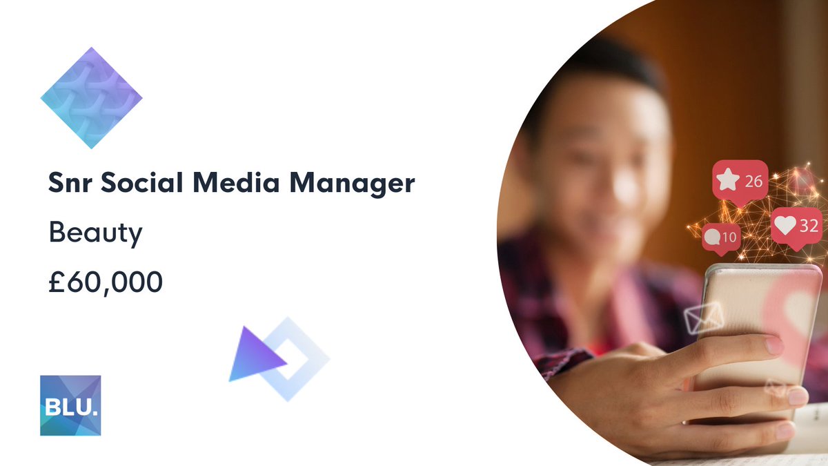 Our client, a fast-growing beauty business, is looking for a Senior Social Media Manager to join their team in London. 

The role requires someone to have strong experience within beauty or luxury industries. 

Apply: blu-digital.co.uk/job/snr-social… 

#socialmediajobs #marketing