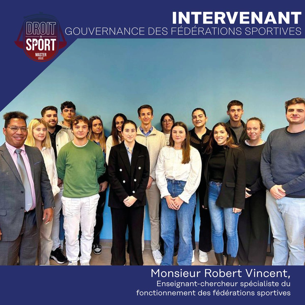 Les étudiants du Master 2 ont eu l’opportunité de recevoir Monsieur Robert VINCENT, enseignant-chercheur spécialiste du fonctionnement des fédérations sportives. Les étudiants ont pu appréhender le sujet de la gouvernance des fédérations sportives françaises. 
#DDS #Droit