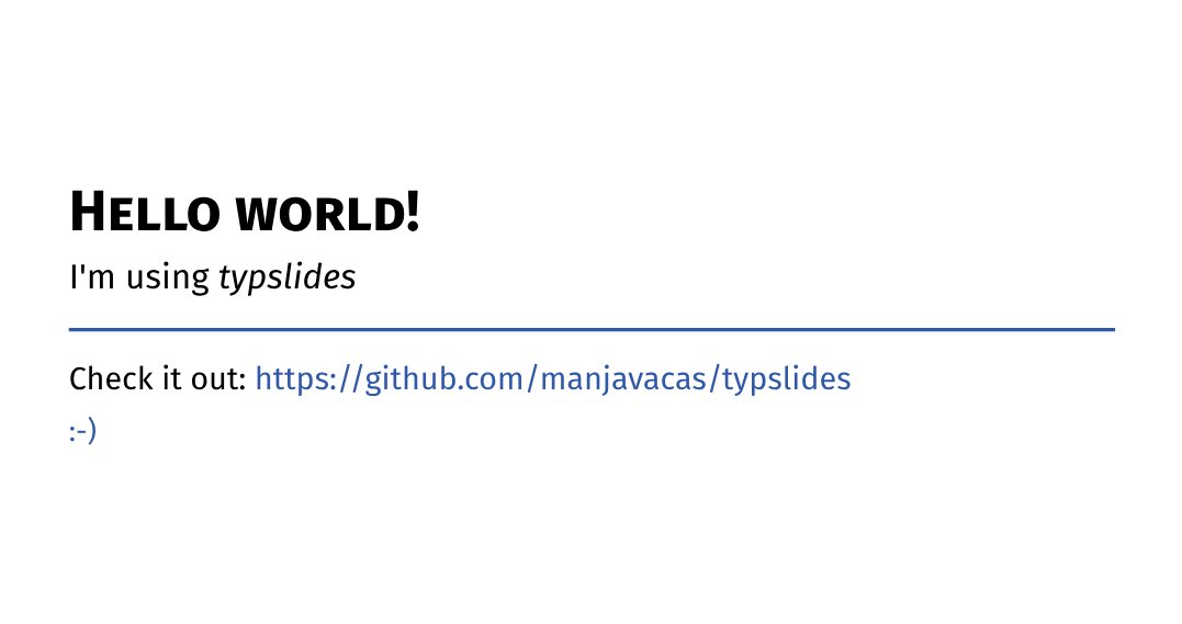 Looking for minimalist slides with <a href="/typstapp/">Typst</a>?

typslides has just been accepted into the official Typst package repository.

➡️ github.com/manjavacas/typ…
